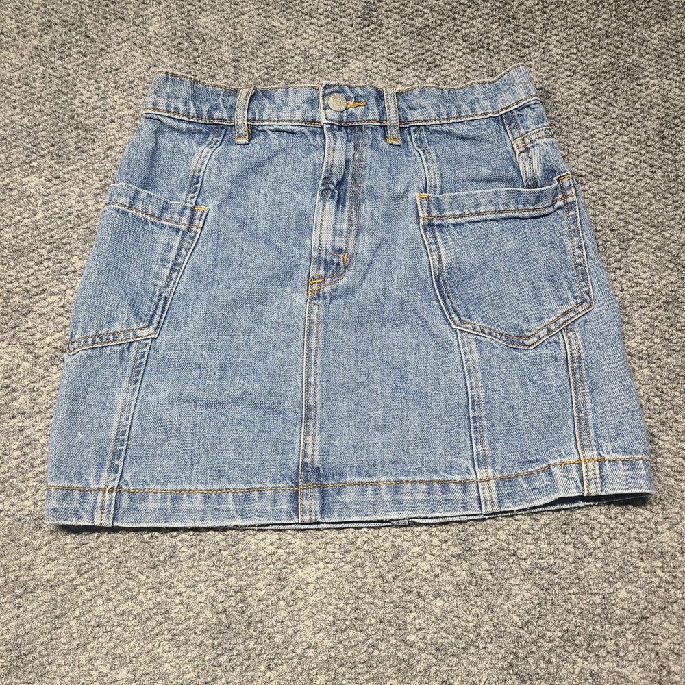 BDG Urban Outfitters Jean Cargo Utility Mini Skirt Blue Denim Y2K Grunge Sz S
